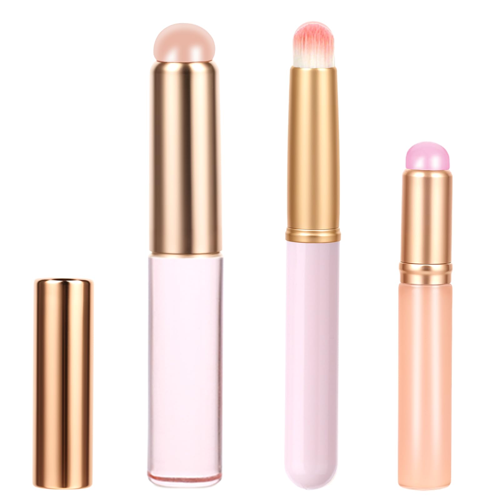 MAYCREATE® 3Pcs Silicone Lip Brush Reusable Lip Makeup Applicator Round Head Brushes with Cover, Beauty Tool for Lipstick Gloss Balm Mask Concealer Eyeshadow MAYCREATE® 3Pcs Silicone Lip Brush Reusable Lip Makeup Applicator Round Head Brushes with Cover, Beauty Tool for Lipstick Gloss Balm Mask Concealer Eyeshadow